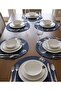 Navy Blue, Glitter-Edged 33 cm Placemat Set, American Style, 6 Pieces - 2