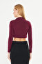 Mock Neck Sandy Long Sleeve Blouse with Flounce on the Shoulder - 739 - 8