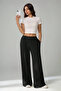 Women's Black High-Waisted Wide-Leg Relaxed Pants - 3
