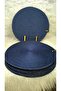 Navy Blue, Glitter-Edged 33 cm Placemat Set, American Style, 6 Pieces - 7