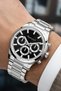 Men's Wristwatch with Calendar Steel Case & Steel Strap Silver-Black Zmfer213 - 3