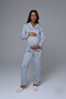 Women's Pink Striped Long Sleeve Winter Maternity Pajamas Set 3-Piece Set - 4