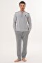 Mecit 2998 Gray Thessaloniki Fabric Winter Men's Pajama Set