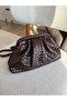 Trending: Knitted Detailed Quilted Messenger / Clutch Bag |   Elegance with Shoulder Straps - 5