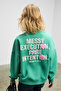 Prience women's soft fabric Printed and towel patched round neck green sweatshirt - 6