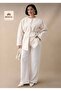 Women's Buttoned Waist Elasticated Gathered Cashmere - 6