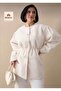 Women's Buttoned Waist Elasticated Gathered Cashmere - 2