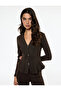 Slim Fit Long Sleeve V-Neck Button Peplum Blouse - 2