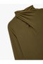 X Sima Tarkan - Long Sleeve Draped Cross Mock Neck Body - 5