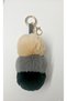 Three Color Plush Fluffy Keychain – Mink Gray Carpet Green |   Soft Fur Bag Ornament & Keychain