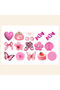 6'LI PEMBE TEMALI STICKER SETİ - 2