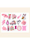 6'LI PEMBE TEMALI STICKER SETİ - 3