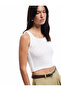 Sleeveless Crew Neck Lace-Like Knit Crochet Tank Top - 4