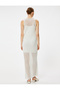 Long Crochet Dress Sleeveless Round Neck Half Lined - 4
