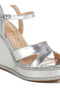 Women Rhinestones Embellished Wedge Sandals in Silver - 5