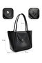Black Shk275 Faux Leather Large Snap Shoulder Bag and Wallet Set (Shk249-Shk66) - 4
