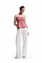 Normal Waist Straight Ecru Women's Trousers 5Sak40469Pw