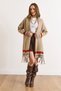 Women's Mink Fringed Slit Shawl Collar Knitwear Cardigan Hrk-19000447 - 3