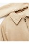 Long Sleeve Plush Collar Pocket Detail Zippered Faux Suede Bomber Jacket - 4
