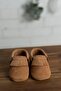 Newborn Baby Leather Fringed Brown First Step Shoes - 2