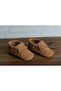Newborn Baby Leather Fringed Brown First Step Shoes - 3