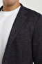 Buttoned Double Pocket Flap Slit Cotton Lycra Patterned Men's Jacket Slim - 3