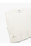 Cotton Crew Neck Sleeveless T-Shirt with Accessory Detail on the Sides - 3