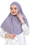 Ready-Made Turban & Headscarf – Comfortable Hijab Shawl Islamic Clothing with Viscose Bonnet Set - Gray - 2