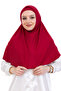 Ready-Made Turban & Headscarf – Comfortable Hijab Shawl Islamic Clothing with Viscose Bonnet Set - Burgundy