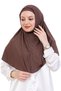 Ready-To-Wear Turban & Headscarf – Comfortable Hijab Shawl Islamic Clothing with Viscose Bonnet Set - Brown - 2