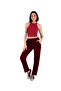 Women's Viscose Fabric 2-Pack Burgundy/Navy Blue Sweatpants (with Plus Size Option) - 5