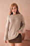 Women's Crew Neck Bürümcük Soft-Textured Oversized Knitwear Sweater - 4
