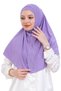 Ready-Made Turban & Headscarf – Comfortable Hijab Shawl Islamic Clothing with Viscose Bonnet Set - Lilac - 2