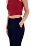 Women's Viscose Fabric 2-Pack Black/Navy Blue Sweatpants (with Plus Size Option) - 4