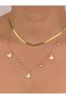 Butterfly Pendant Multi-Layered Stainless Steel Non-Tarnish Necklace Combination Set Italian Chain Pearl Detail Gold Plated - 4
