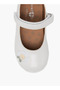 Girls Floral Applique Hook and Loop Mary Jane Shoes - 4