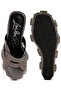 Women Chunky Diamante & Rhinestone Cut-Out Sandals in Pewter - 4