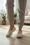 Daily Women's Lace-Up Ballerina Shoes Cream