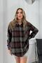 Women's Plaid Pattern Lumberjack Shirt Gray - 2