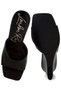 Women Recycled Faux Leather Wedge Sandals in Black - 4