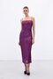 Long Sequin Dress with Straps - Plum - 5