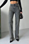 Women's High Waist Diamond Pattern Stone Denim Trousers Dark Blue 7106-28 - 2