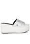 Women Diamante & Rhinestone Flatform Sandals in White - 2
