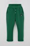 Baby Boy Sweatpants with Teddy Bear Emblem, Button Accent Pieces, 9 Months-3 Years, Dark Green