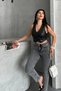 Women's High Waist Comfort Slim Jeans Gray 896-40 - 2