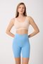 Porfy Model Anti-Slip Silicone Striped Biker Leggings Long Pants Ice Blue Color090