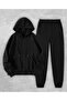 Zipped Cardigan and Tracksuit Bottom-Top Set