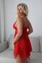 Women's Red Lace Strap Mini Nightgown - 4