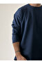Men's Navy Blue Oversized Basic Sweat Coc2596 - 4