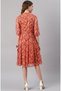 Premium orange poly georgette dress with red flower prints - Indo Western wear - IDH00005 - 4